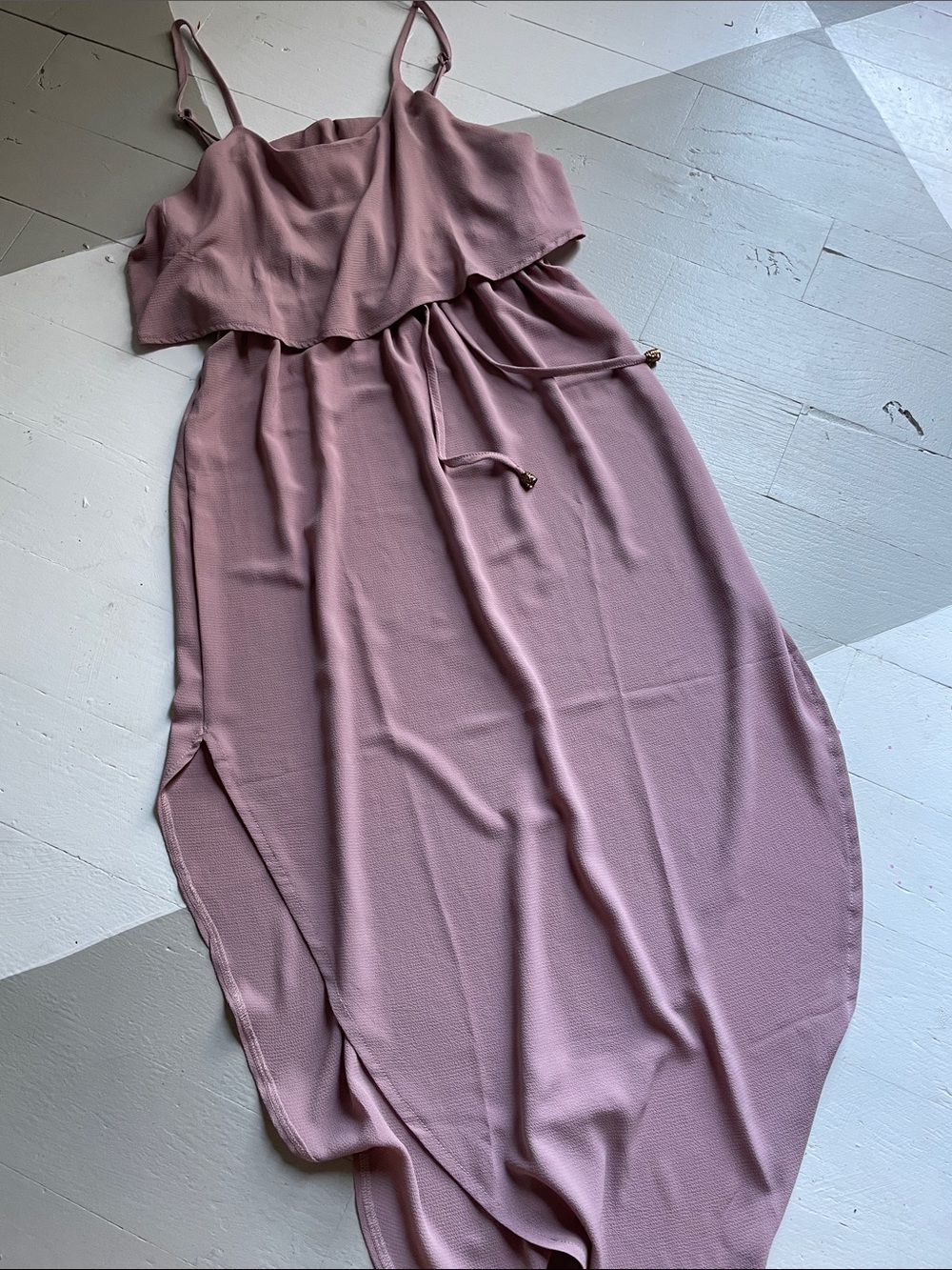 Sleeveless Blouson Midi Dress in Dusty Rose